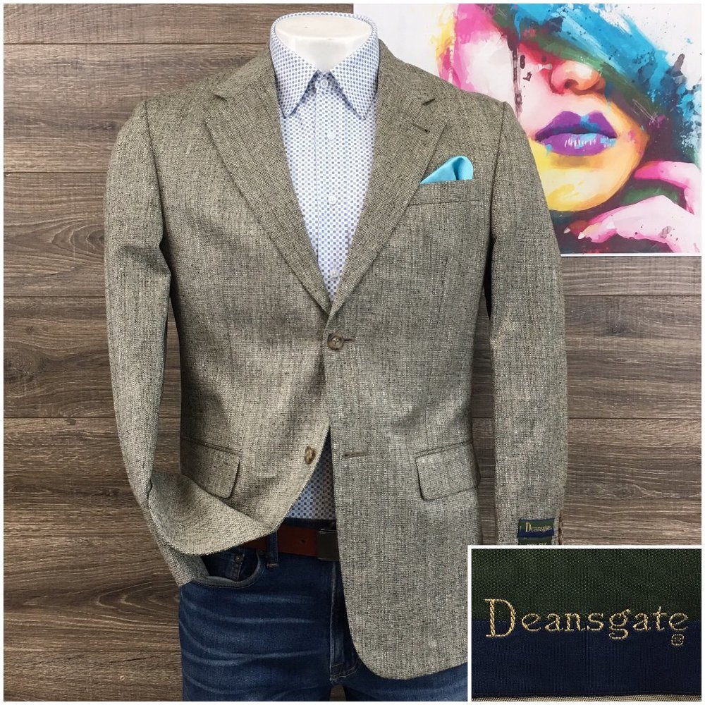 New Vintage‎ Mens Blazer Sport Coat Two Button Casual Jacket Size 40R Silk Suit